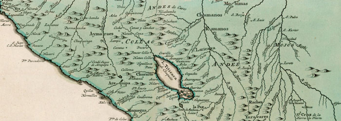 Mapa de la Audiencia de Charcas, siglo XVIII.